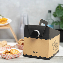 Load image into Gallery viewer, 96 oz Beverage Take-Out Container, Kraft, 25ct