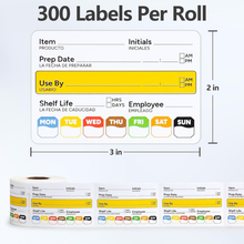 Load image into Gallery viewer, Shelf Life Food Rotation Label, 2” x 3” Removable 300ct