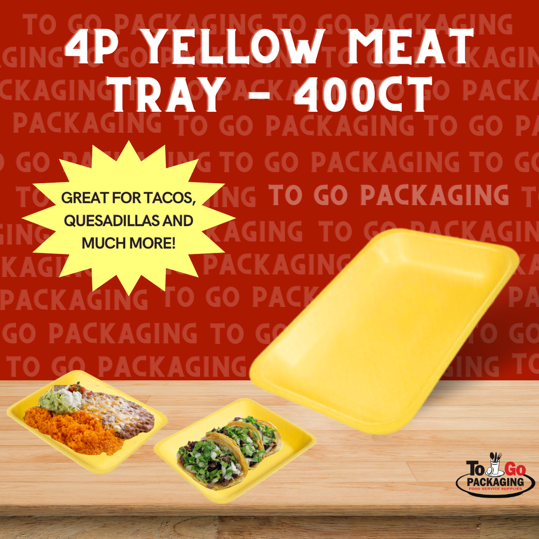 4P Yellow Meat Tray