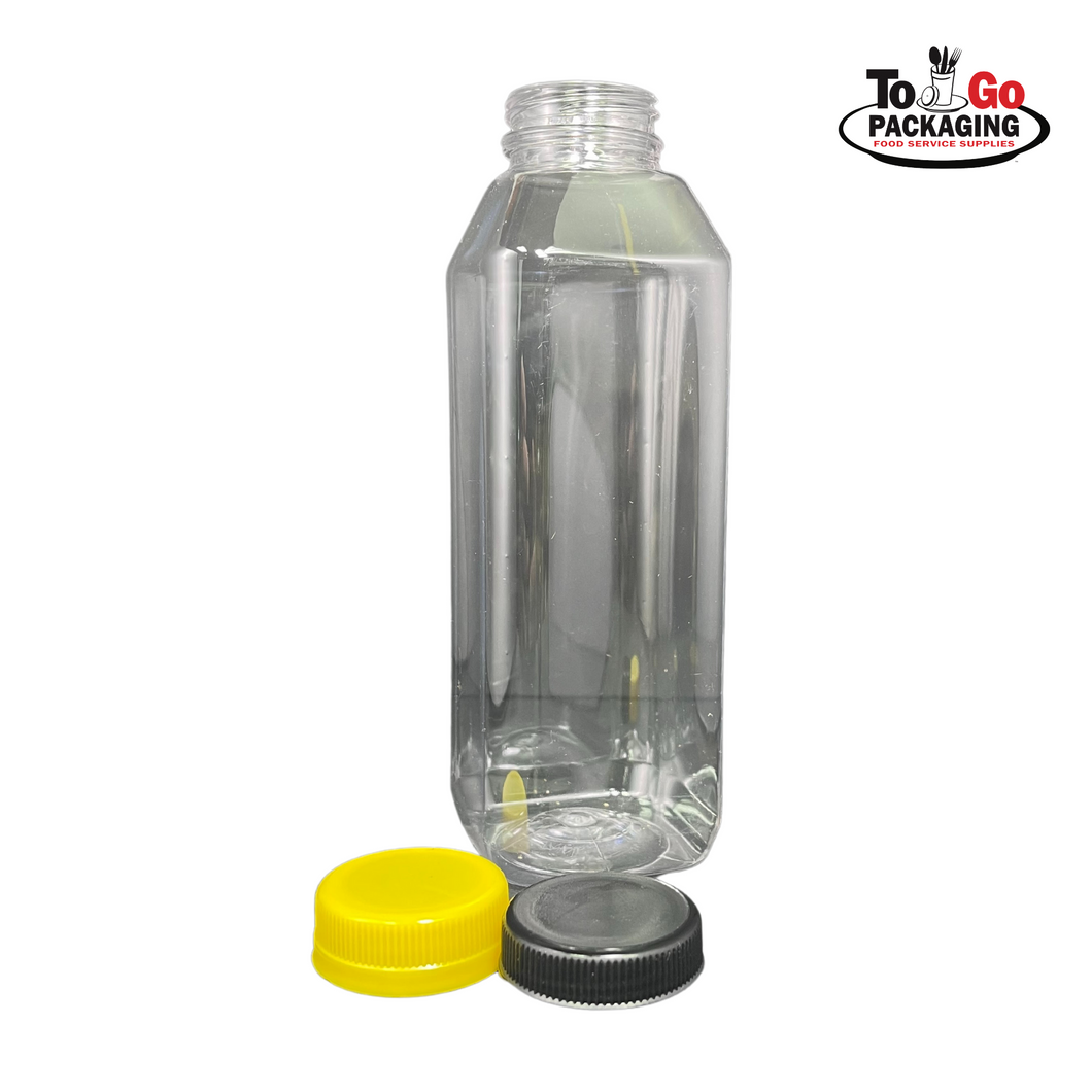 16 oz. Juice Bottle Clear Plastic 160/Case