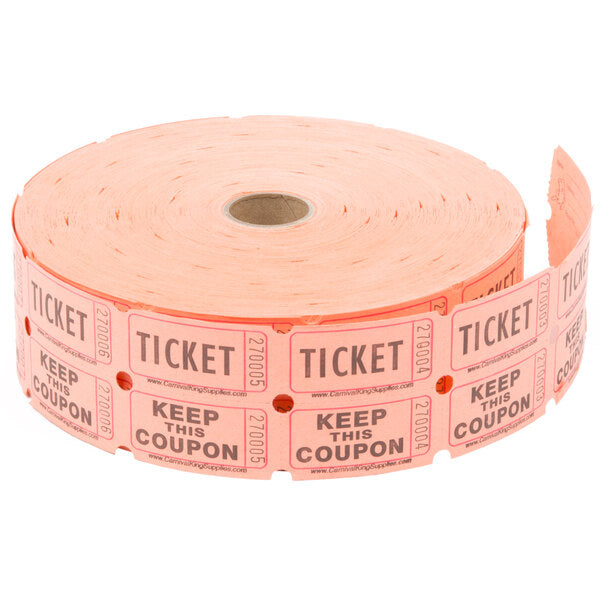 Orange Raffle Tickets