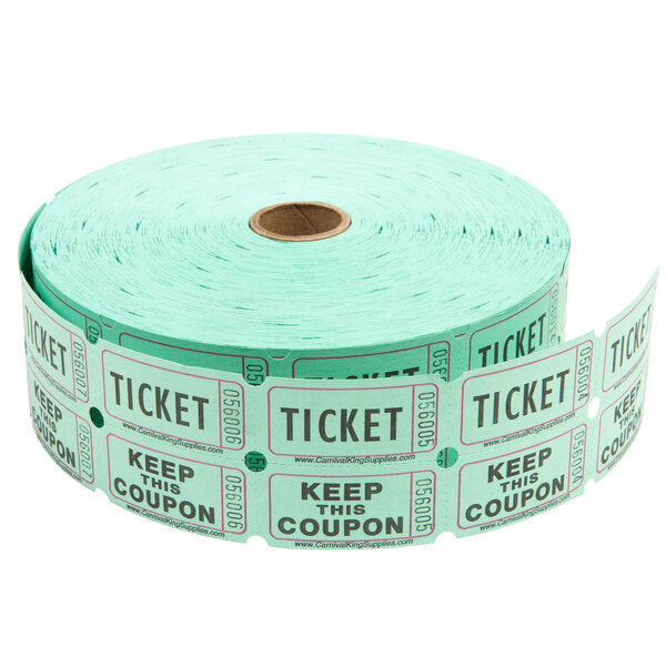 Green 2-Roll Raffle Tickets, 2000/Roll – To Go Packaging