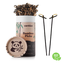 Load image into Gallery viewer, BP6K 6&quot; Black Bamboo Knot Picks 100CT
