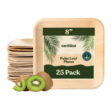 Load image into Gallery viewer, PLP8 8&quot; Palm Leaf Plates 25PK
