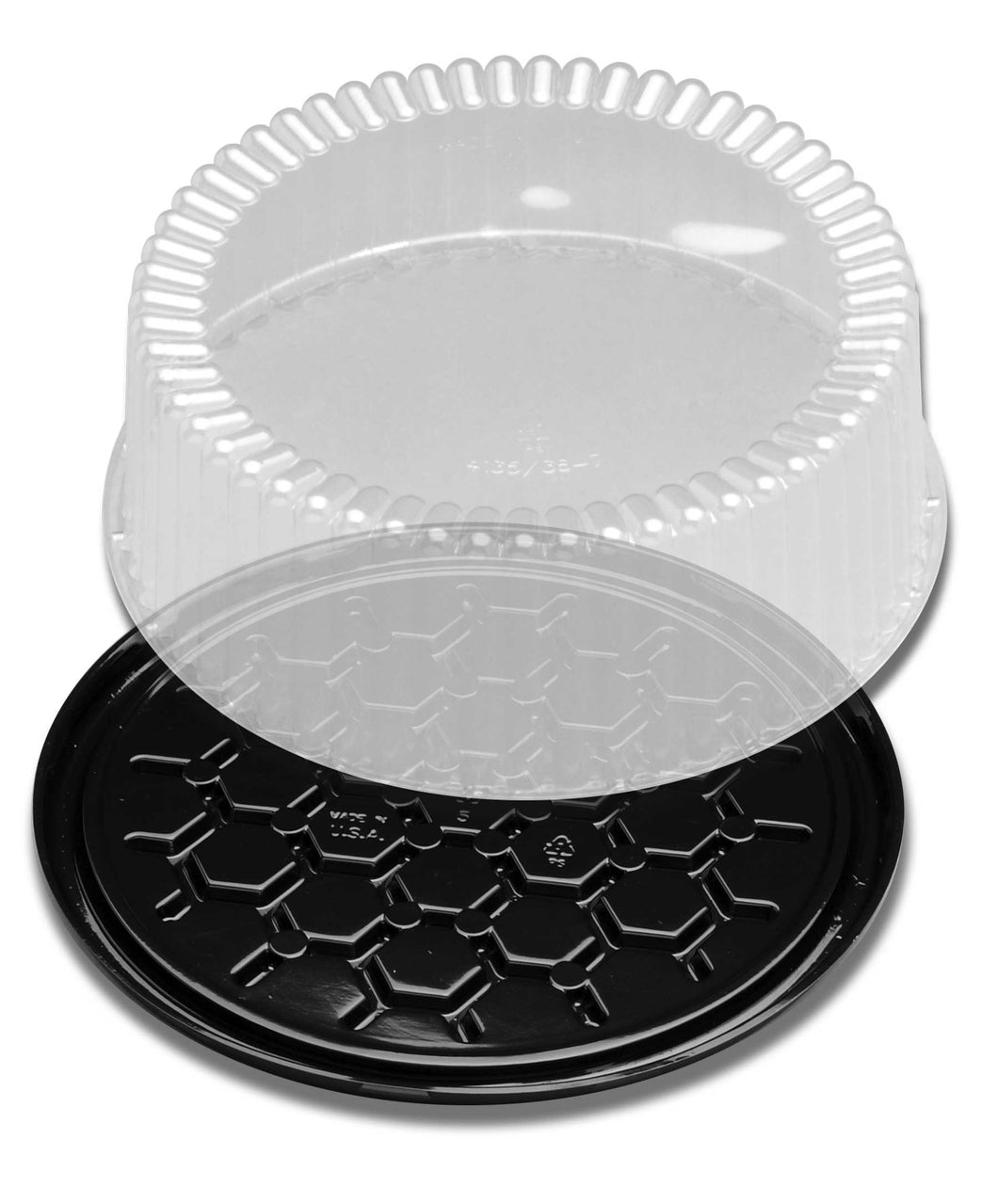 10'' Cake Container Black/Clear Dome