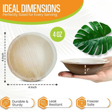 Load image into Gallery viewer, PLB4R 4&quot; Palm Leaf Bowl Round 25PK

