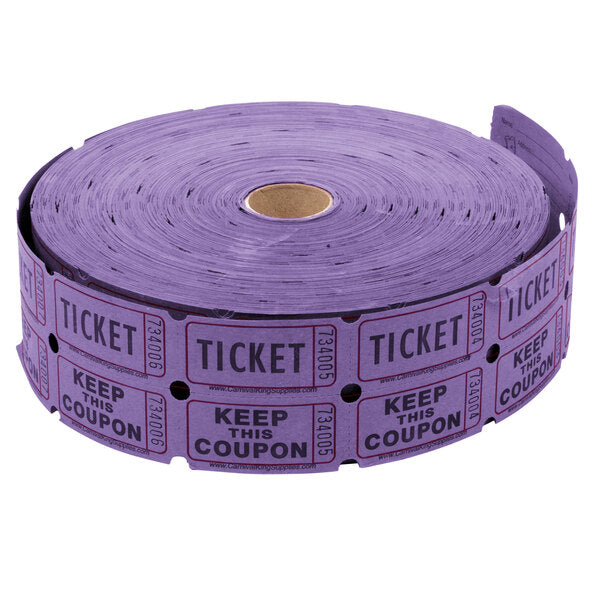 Purple 2-Part Raffle Tickets, 2000/Roll