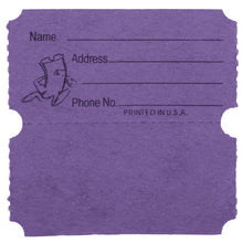 Load image into Gallery viewer, Purple 2-Part Raffle Tickets, 2000/Roll
