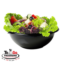 Load image into Gallery viewer, 160oz XL Round Black Bowl &amp; Clear Lid Combo, 50/CS
