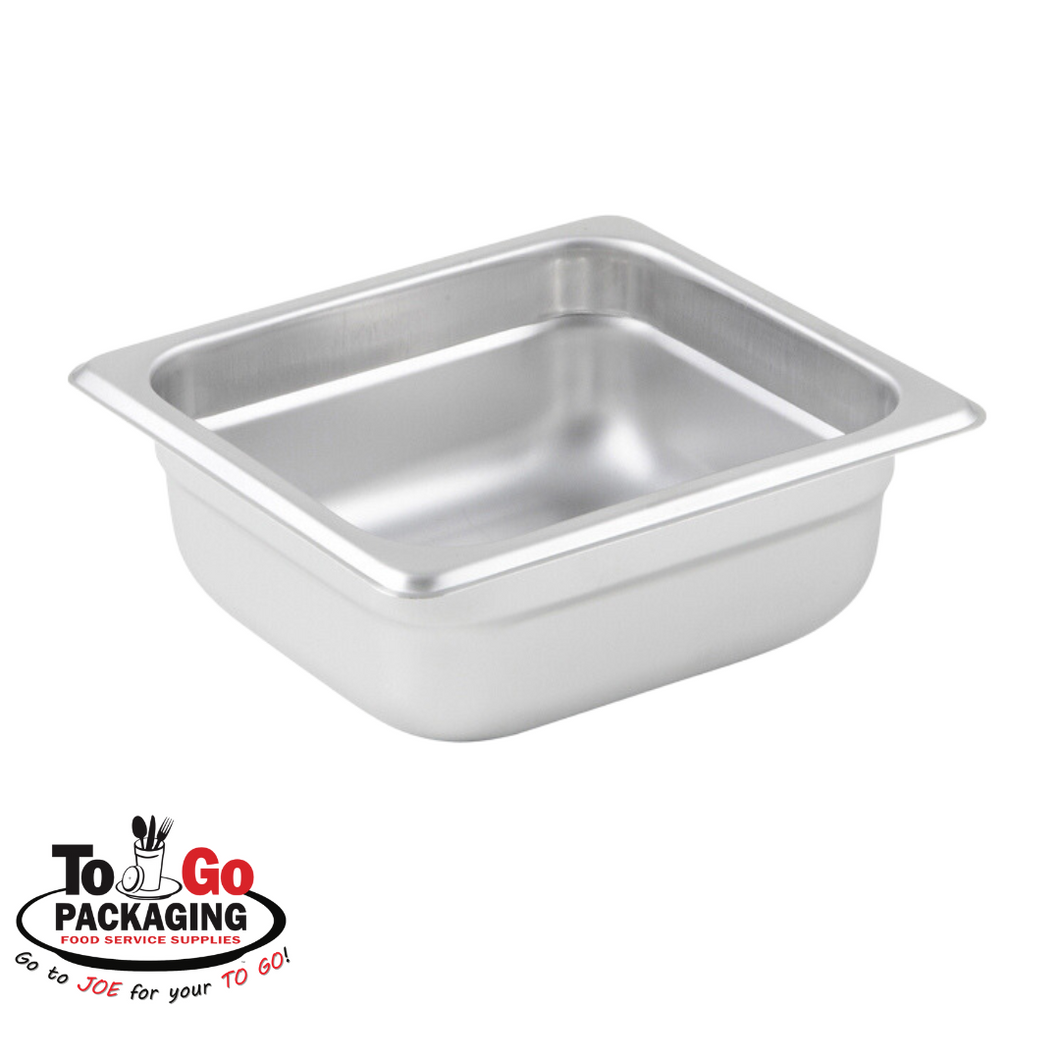 Sixth (1/6) Size Steamtable Pans, Stainless Steel