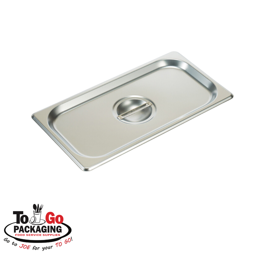 Lids for Third (1/3) Size Steamtable Pans, Stainless Steel