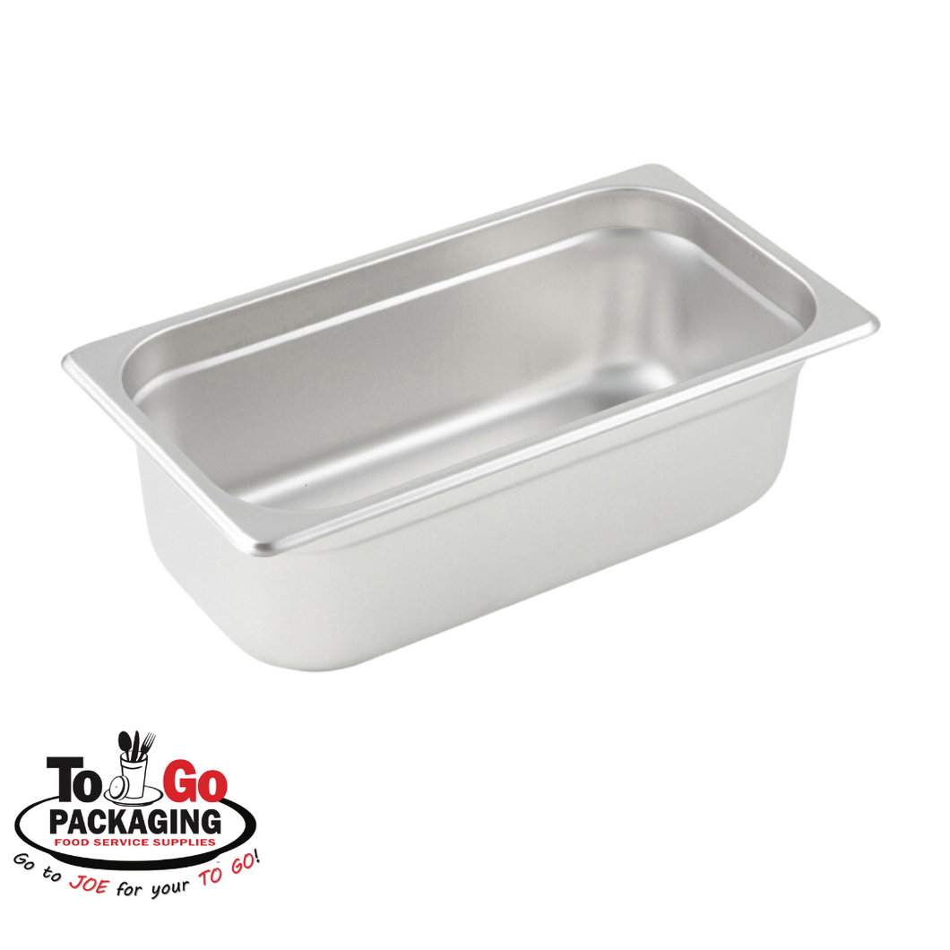Third (1/3) Size Steamtable Pans, Stainless Steel