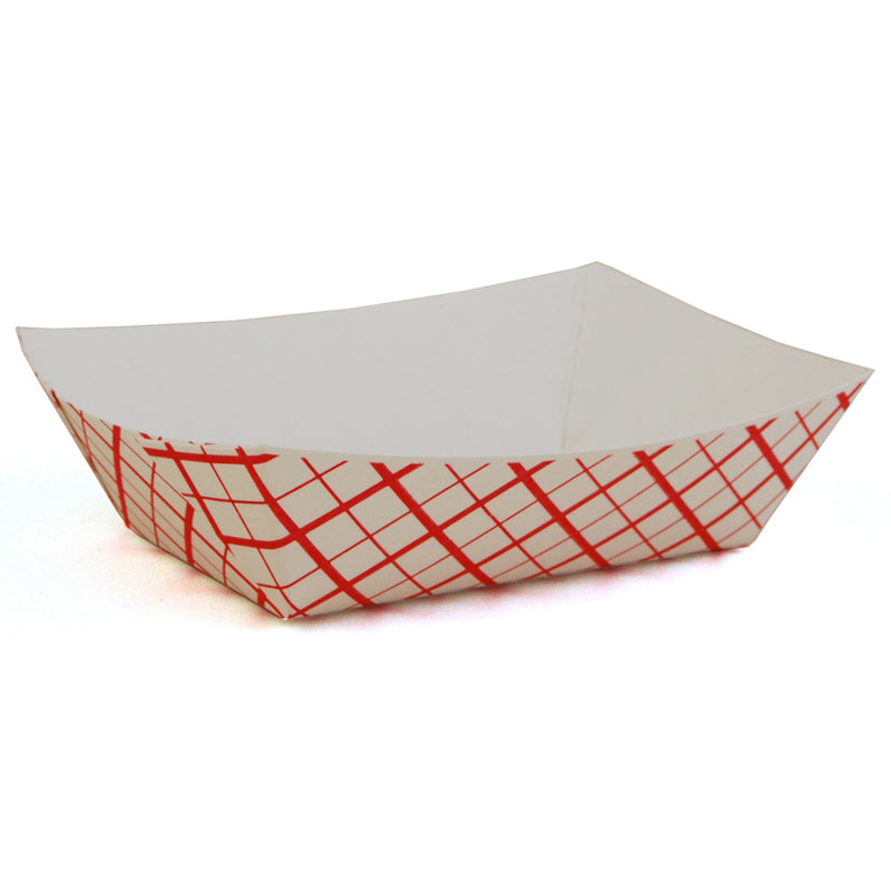 1 lb. Red Plaid Paper Food Tray