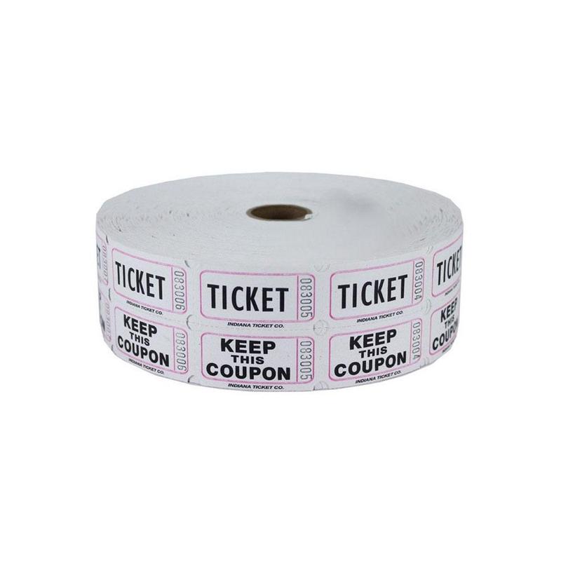 WHITE RAFFLE TICKETS  2000 CT