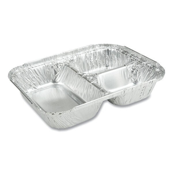 2 LB. PAN 3-CMPT FOIL OBLONG COMBO W/ LIDS