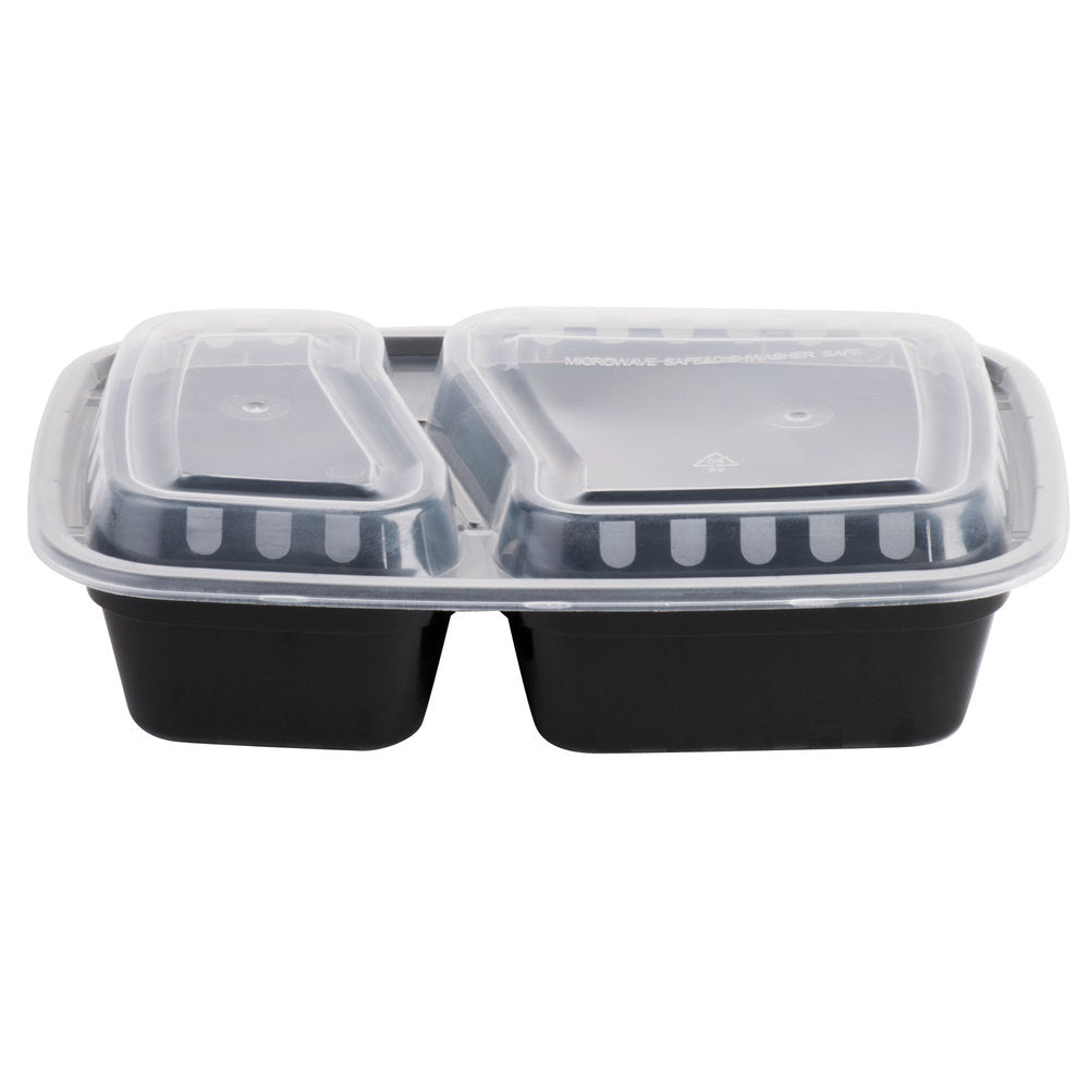 32 oz. 2-Compartment Rectangle Microwaveable Container With Lid