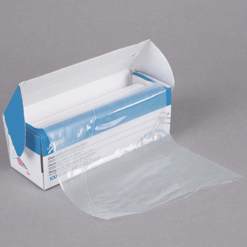 18 HIGH-GRIP CLEAR DISPOSABLE PASTRY BAGS 100 CT