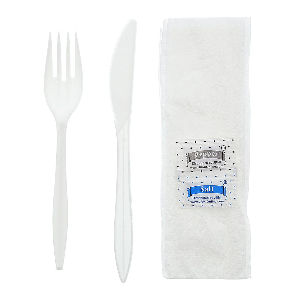 5 Piece Cutlery Kit Medium Weight White