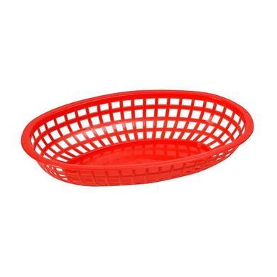 RED FAST FOOD BASKETS OVAL 12 CT