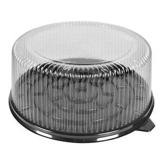 10'' Cake Container Black/Clear Dome