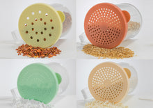 Load image into Gallery viewer, 10 oz Dredge Set with 4 Colored Snap-On Lids, ea
