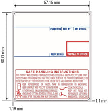 Load image into Gallery viewer, CAS Label 8040 58 x 60 mm (2.25&quot; x 2.37&quot;) 500 Labels per Roll 12 Rolls/Case | Safe Handling UPC Scale Label
