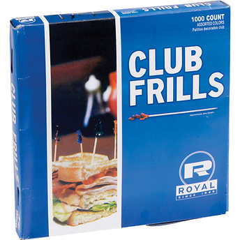 Club Frilled Toothpicks Assorted Colors 1000 Ct.