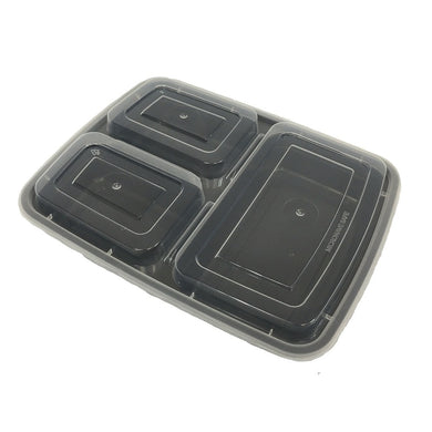 VERSAtainer® 6x8.5/38oz Black Microwaveable Rectangle Takeout Container and  Lid Combo, Black Base/Clear Lid, 150 ct